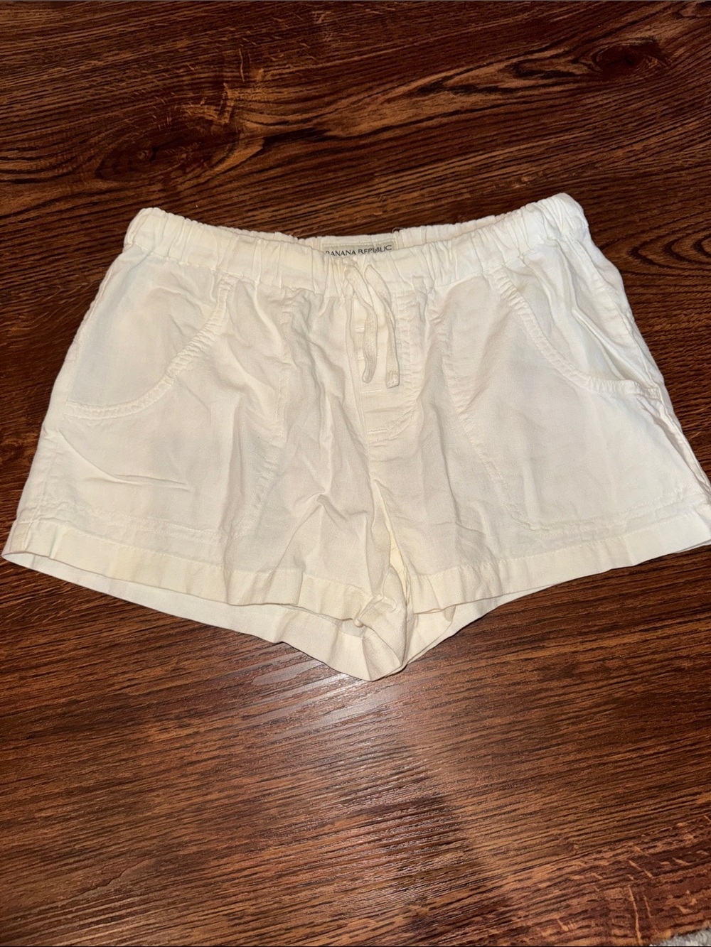 Banana Republic Drawstring Linen-Blend High Waist Shorts